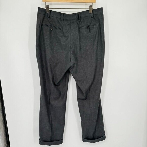 Ralph Ralph Lauren Men's Trouser Dress Pants Plaid Gray cuffed size 36 x 30 - Picture 9 of 12